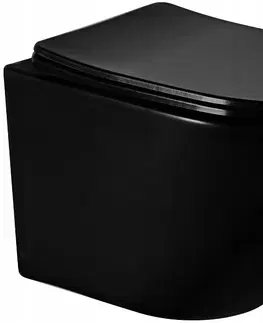 Záchody MEXEN/S - Lena Závesná WC misa vrátane sedátka s slow-slim, z duroplastu, čierna matná 30221085