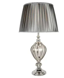 Stolové lampy Searchlight Stolná lampa Greyson textilné tienidlo v sivej
