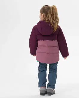 bundy a vesty Detská turistická prešívaná bunda pre 2 - 6 rokov fialová