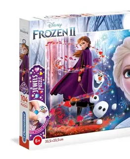 Hračky puzzle CLEMENTONI - Puzzle 104 Frozen2 s kamienkami