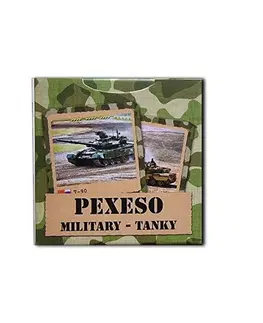 Hračky klasické spoločenské hry HRACÍ KARTY - Pexeso retro Military Tanky