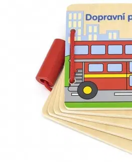 Náučné hračky VIGA -  Drevená knižka Dopravné prostriedky