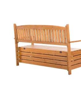 Záhradné lavice Záhradná lavička AMULA s úložným priestorom Tempo Kondela Hnedá