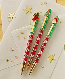 Drobné dekorácie a doplnky 3 vianočné perá