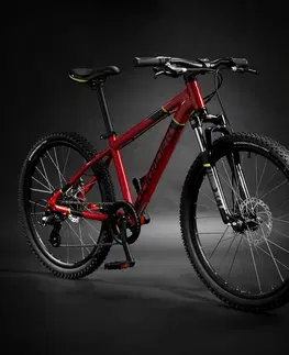 bicykle Horský bicykel ROCKRIDER ST 900 24-palcový pre deti od 9 do 12 rokov červený