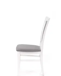 Jedálenské stoličky HALMAR Konrad jedálenská stolička biela / sivá