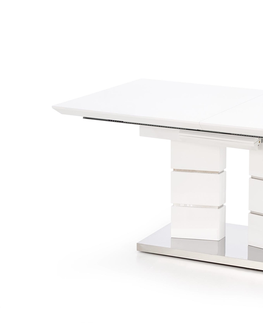 Jedálenské stoly HALMAR Lord 160 rozkladací jedálenský stôl biely lesk