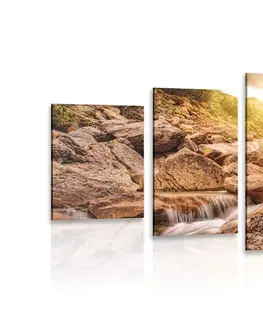 Obrazy prírody a krajiny 5-dielny obraz vysokohorské vodopády