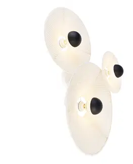 Nastenne lampy Dizajnové nástenné svietidlo biele s látkovým 3-svetlom - Jane