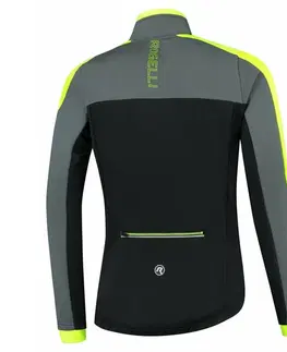 Cyklistické bundy a vesty Pánska zimná bunda Rogelli Freeze čierno-šedo-reflexná žltá ROG351020