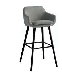 Barové stoličky Barová stolička, sivohnedá látka/čierna, TAHIRA