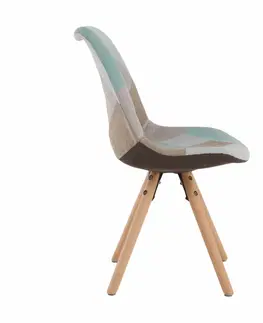 Stoličky Jedálenská stolička, patchwork mentol/hnedá, GLORIA