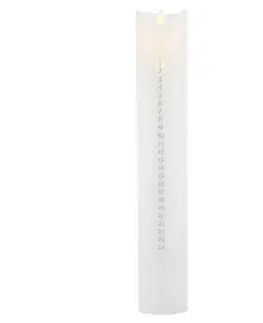 LED sviečky Sirius LED sviečka Sara Calendar, biela/strieborná, výška 29 cm