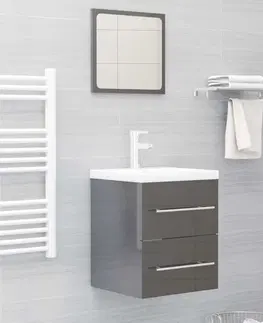 Kúpeľňové skrinky Skrinka pod umývadlo 41 cm Dekorhome Sivá