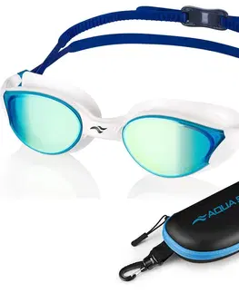 Plavecké okuliare Plavecké okuliare Aqua Speed Vortex Mirror White/Blue/Rainbow Mirror