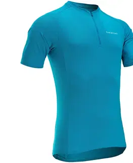 dresy Pánsky letný dres ESSENTIEL s krátkym rukávom na cestnú cyklistiku modrý