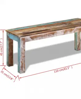 Lavice a stoličky Lavica recyklované drevo Dekorhome 110 cm