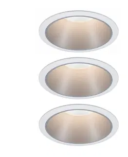 Zapustené svietidlá Paulmann Paulmann Cole bodové LED, striebro-biele 3 kusy