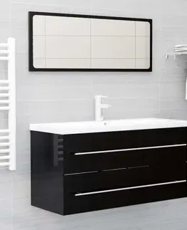 Kúpeľňové skrinky Skrinka pod umývadlo 100 cm Dekorhome Čierna