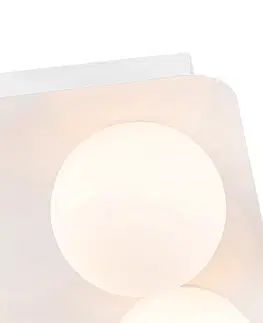 Vonkajsie stropne svietidla Moderné kúpeľňové stropné svietidlo biele hranaté 4-svetlo - Cederic