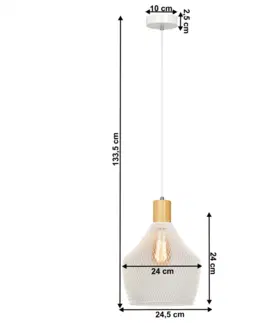 Lampy Visiaca lampa, biela/prírodná, KOLEN