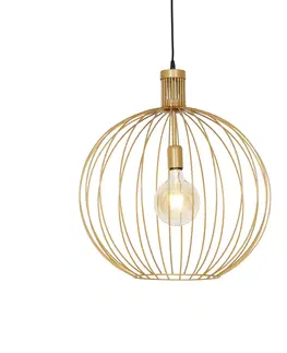 Zavesne lampy Dizajnové závesné svietidlo zlaté 50 cm - Wire Dos