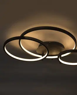Stropne svietidla Moderné stropné svietidlo čierne vrátane LED a stmievača - Rondas