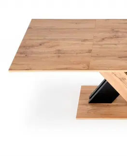 Jedálenské stoly Rozkladací jedálenský stôl XARELTO Halmar Dub wotan / čierna