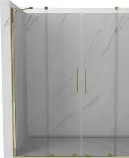 Sprchovacie kúty MEXEN/S - Velar Duo posuvné sprchové dvere 200, transparent, złote 871-200-000-02-50