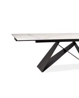 Jedálenské stoly WESTIGE, rozkladací jedálenský stôl, biela, čierna