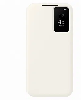 Puzdrá na mobilné telefóny Knižkové puzdro Smart View Wallet pre Samsung Galaxy S23 Plus, krémová EF-ZS916CUEGWW