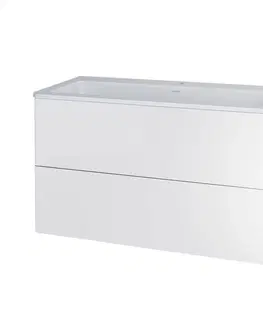 Kúpeľňový nábytok MEREO - Siena, kúpeľňová skrinka s umývadlom z liateho mramoru 101 cm, biela lesk CN412M1