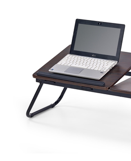 PC stoly HALMAR B-19 stolík na notebook tmavý vlašský orech / čierna