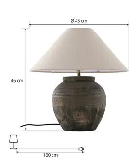Lampy na nočný stolík Lucande Stolná lampa Lucande Thalorin, výška 46 cm, keramika