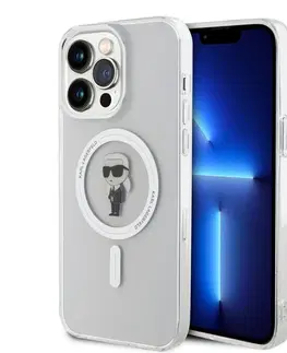 Puzdrá na mobilné telefóny Zadný kryt Karl Lagerfeld IML Ikonik MagSafe pre Apple iPhone 15 Pro Max, transparentná 57983116840