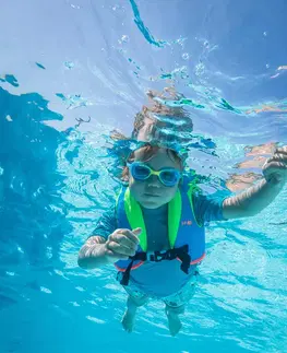 vodné športy Detská plavecká vesta Swimvest+ modro-zelená