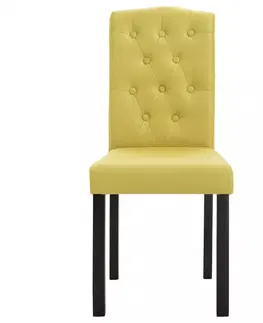 Jedálenské stoličky a kreslá Jedálenská stolička 6 ks látka / kaučukovník Dekorhome Krémová