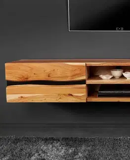 TV stolíky LuxD Dizajnový závesný TV stolík Argentinas 160 cm akácia