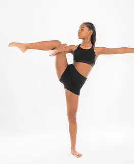 gymnasti Dievčenské šortky na moderný jazzový tanec čierne