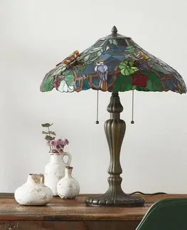 Stolové lampy Clayre&Eef Majstrovská stolná lampa Austrália, štýl Tiffany