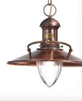 Závesné svietidlá Cremasco Scia – starožitná závesná lampa v medenej