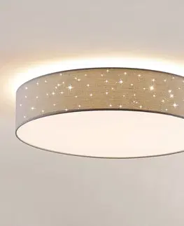 Stropné svietidlá Lindby Lindby Ellamina stropné LED, 60 cm, svetlo-sivá