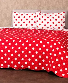 Prikrývky na spanie 4Home Prehoz na posteľ Červená bodka, 220 x 240 cm, 2 ks 50 x 70 cm