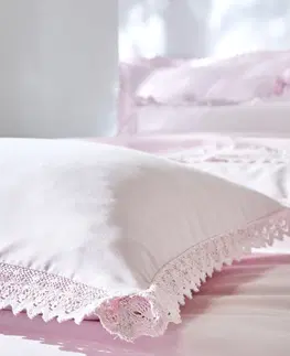 Bavlnené Jednofarebná posteľná bielizeň z čipky a bavlny