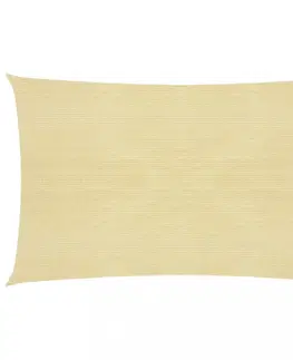Stínící textilie Tieniaca plachta obdĺžniková HDPE 3 x 6 m Dekorhome Krémová