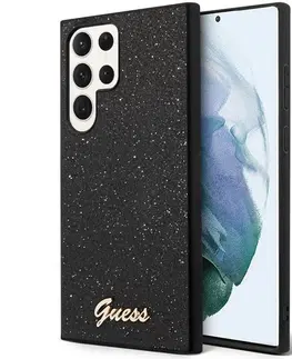 Puzdrá na mobilné telefóny Zadný kryt Guess Glitter Flakes pre Samsung Galaxy S24 Ultra, čierna 57983119493