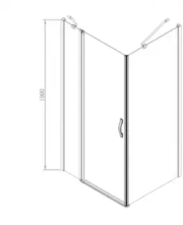 Sprchovacie kúty GELCO - ONE sprchové dvere s pevnou časťou 800 mm, číre sklo GO4880