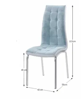 Stoličky Jedálenská stolička, mentolová/chróm, GERDA NEW