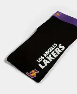 nohavice Pánske spodné 3/4 legíny na basketbal NBA Los Angeles Lakers čierne