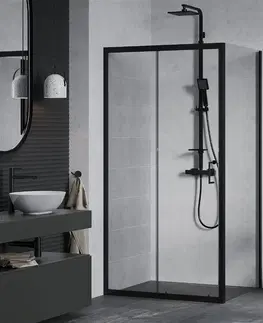 Sprchovacie kúty MEXEN/S - Apia sprchovací kút obdĺžnik 135x100, transparent, čierna 840-135-100-70-00